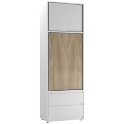 Urbn-Living Urbnliving 240Cm Oak Finish Sliding Door Wardrobe Bedroom Closet White Carcass Oak Doors - thumbnail 5