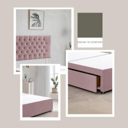 Pink Plush Fabric 5Ft King Size Bed Frame With 20 Inch Chesterfiled Headboard And 2 Drawers - thumbnail 3