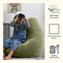 icon Dalton Kids Beanbag Corduroy Sage Green Set Of 2 - thumbnail 3