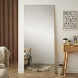 The Online Mirror Shop Leaner Mirror Islington Rectangular Shape With Gold Aluminium Frame- H 180Cm X W 80Cm For Hanging In Bedroom, Living Room - thumbnail 4