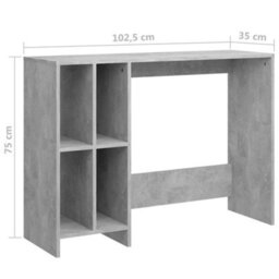 Vidaxl Notebook Desk Concrete Grey 102.5X35X75 Cm Engineered Wood Desks - thumbnail 6