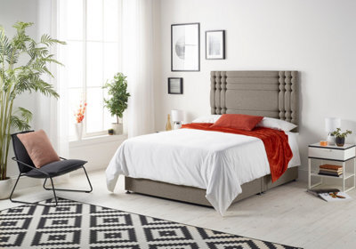 Somnior Beds Somnior Flexby Tweed Coffee 4Ft Memory Foam Divan Bed With 4 Drawers, Mattress & Headboard - Small Double - image 1