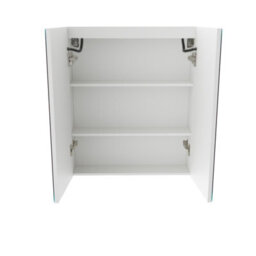 Nes Home 600mm Led 2 Doors White Bathroom Mirror Cabinet Battery Powered - thumbnail 8