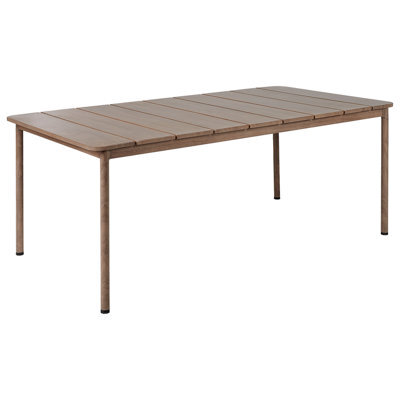 Beliani Garden Dining Table Flavia 185 Cm 96 Cm Metal Brown - image 1