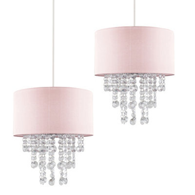 Valuelights Jesmond Pink Ceiling Droplets Shade And Bulb (D)32Cm - image 1