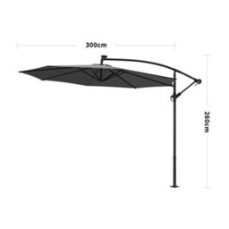 Breeins Black Outdoor Garden Patio Cantilever Parasol Patio Umbrellas For Backyard And Pool With Fillable Base And Cross Base - thumbnail 5