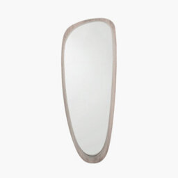 Pacific Lifestyle Grey Oak Wood Veneer Teardrop Shaped Wall Mirror - thumbnail 2