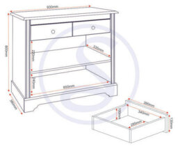 Seconique Stratford 2 Door 2 Drawer Sideboard White Shabby Chic - thumbnail 6