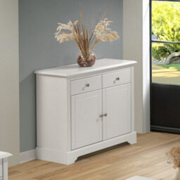 Seconique Stratford 2 Door 2 Drawer Sideboard White Shabby Chic - thumbnail 1