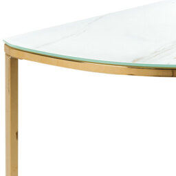 Beliani Console Table Orita Tempered Glass White Marble - thumbnail 6