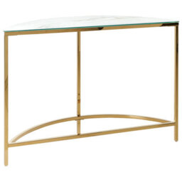 Beliani Console Table Orita Tempered Glass White Marble - thumbnail 5