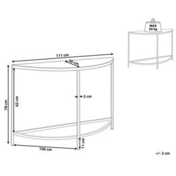 Beliani Console Table Orita Tempered Glass White Marble - thumbnail 3