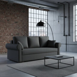 Olimpia Living Room Sofa Bed With Sleeping Function Bonell Springs Foam Hydrophobic Fabric 234X92X90 Cm Grey - thumbnail 2
