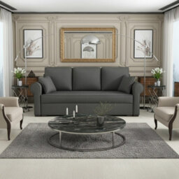 Olimpia Living Room Sofa Bed With Sleeping Function Bonell Springs Foam Hydrophobic Fabric 234X92X90 Cm Grey - thumbnail 3