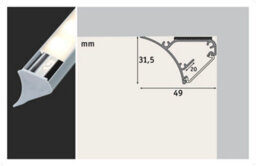 Paulmann 70440 Corner Profile For Decorative Room Lighting With Led Strips In Any Light Colour 100 Cm Grey Plastic Can - thumbnail 3