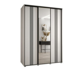 Arte Elegant All-White Sliding Wardrobe H2050mm W1700mm D600mm With Custom Black Steel Handles - thumbnail 1