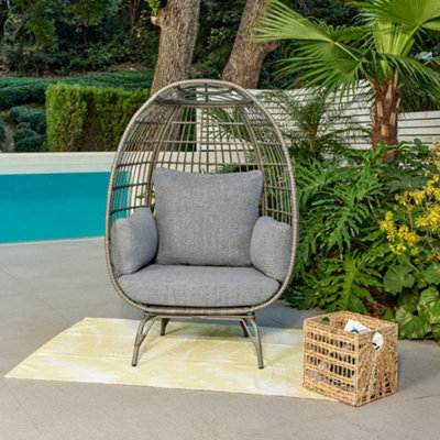 Home Detail Antalya Egg Chair With Grey Cushions, Dark Grey - image 1