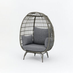 Home Detail Antalya Egg Chair With Grey Cushions, Dark Grey - thumbnail 4