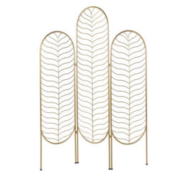 Beliani 3 Panel Room Divider Pescia Gold 120 Cm 160 Cm