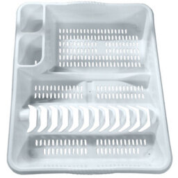 KetoPlastics White 2 Piece Kitchen Set - Large Dish Drainer And Rectangle Washing Up Bowl - thumbnail 6