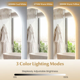 Costway 90 X 55 Cm Lighted Bathroom Mirror Backlit Hd Tempered Glass Frameless Oval Mirror - thumbnail 9