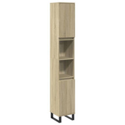 Berkfield Bathroom Cabinet Sonoma Oak 30X30X190Cm Engineered Wood - thumbnail 2