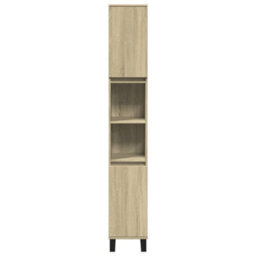 Berkfield Bathroom Cabinet Sonoma Oak 30X30X190Cm Engineered Wood - thumbnail 4