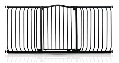 Safetots Curved Top Safety Gate, 161Cm - 170Cm, Matt Black, Pressure Fit Stair Gate - image 1