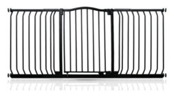 Safetots Curved Top Safety Gate, 161Cm - 170Cm, Matt Black, Pressure Fit Stair Gate - thumbnail 1