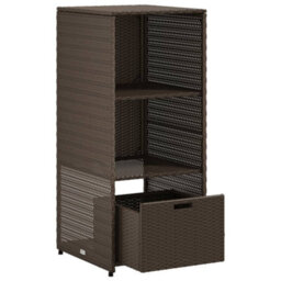 Walplus Garden Storage Cabinet Brown 50X55X115 Cm Poly Rattan - thumbnail 6