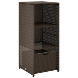 Walplus Garden Storage Cabinet Brown 50X55X115 Cm Poly Rattan - thumbnail 2