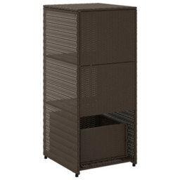 Walplus Garden Storage Cabinet Brown 50X55X115 Cm Poly Rattan - thumbnail 9