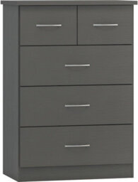 Seconique Nevada 3+2 Drawer Chest 3D Effect Grey - thumbnail 1