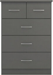 Seconique Nevada 3+2 Drawer Chest 3D Effect Grey - thumbnail 4