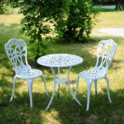 Lazy Susan Tulip White Metal Garden Bistro Set - image 1