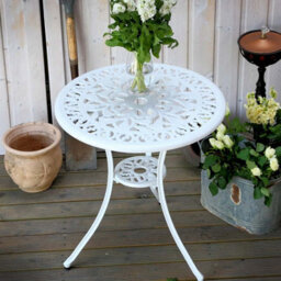 Lazy Susan Tulip White Metal Garden Bistro Set - thumbnail 6
