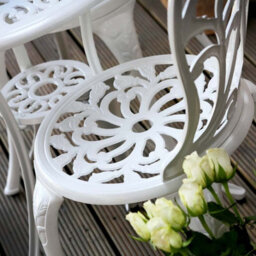 Lazy Susan Tulip White Metal Garden Bistro Set - thumbnail 7
