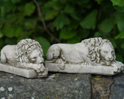 Burgess Pair Of Canova Lion Stone Statues Italian Classical Animal Outdoor Garden Lions Ornament Decoration - thumbnail 2