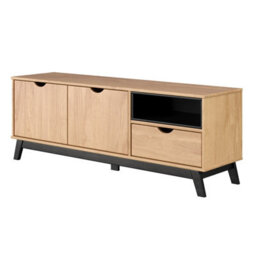 Mercers Furniture Scandian Large Widescreen Tv Video Media Unit Television Stand Solid Wood Pine Wooden Living Room 140Cm 2 Doors 1 Drawer - thumbnail 3