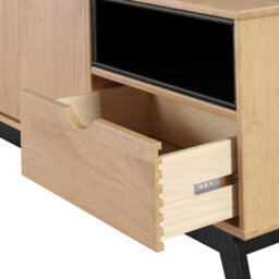 Mercers Furniture Scandian Large Widescreen Tv Video Media Unit Television Stand Solid Wood Pine Wooden Living Room 140Cm 2 Doors 1 Drawer - thumbnail 7
