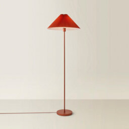 Valuelights Akira Burnt Orange Metal Floor Lamp With Pleated Lampshade - thumbnail 8
