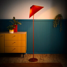 Valuelights Akira Burnt Orange Metal Floor Lamp With Pleated Lampshade - thumbnail 7