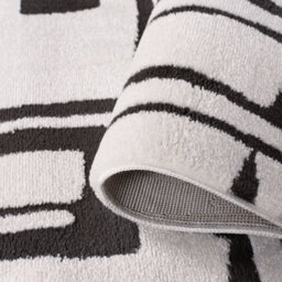 The Rugs Loft Dark Grey And Ivory Abstract Geometric Living Room Area Rug And Runners Soft Pile - thumbnail 6