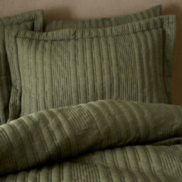 Pineapple Elephant Tamba Jersey Stripe Oxford 50X75Cm + Border Pack Of 2 Pillow Cases With Envelope Closure Olive Green