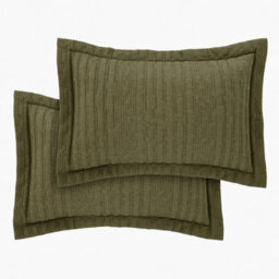 Pineapple Elephant Tamba Jersey Stripe Oxford 50X75Cm + Border Pack Of 2 Pillow Cases With Envelope Closure Olive Green - thumbnail 3