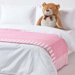 Homescapes Cotton Pink Polka Dots And Stripes Sofa Throw - thumbnail 6