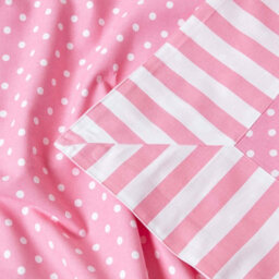 Homescapes Cotton Pink Polka Dots And Stripes Sofa Throw - thumbnail 5