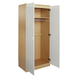 Comfy Living Oak/cream High Gloss 2 Door Wardrobe - thumbnail 2