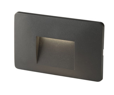 Luminosa Lighting Luminosa Breen Outdoor Led Recessed Wall Light Anthracite, Ip65 150Lm 4000K 13.3X8.5X3Cm