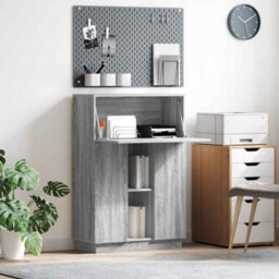Berkfield Grey Writing Desk Grey Sonoma Engineered Wood Large - thumbnail 1